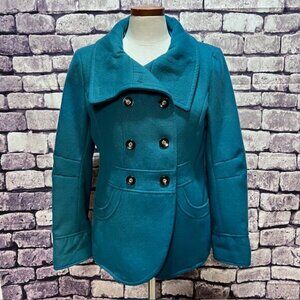 George Teal Button Down Double Breasted Jacket Size M